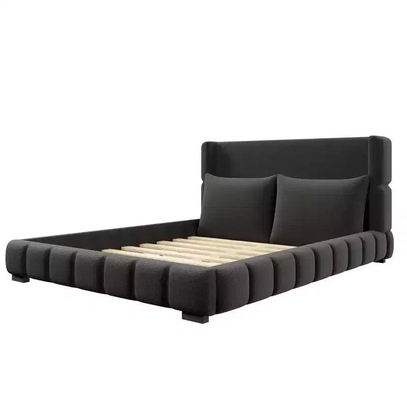 Lit plateforme rembourré Gonzalez GDFStudio avec 2 oreillers