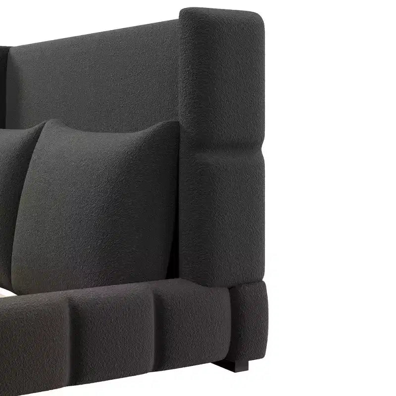 Lit plateforme rembourré Gonzalez GDFStudio avec 2 oreillers
