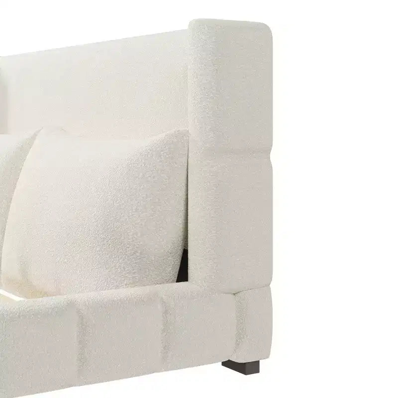 Lit plateforme rembourré Gonzalez GDFStudio avec 2 oreillers
