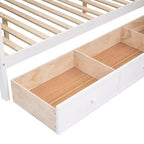 Lit superposé en L Luxystar avec trois couchages (deux lits superposés jumeaux et un lit double), tiroirs, bureau, étagères et armoire