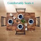 Ensemble de salle à manger moderne 5 pièces de Best Choice Products, table de cuisine avec 4 chaises assorties et étagère de rangement – Marron moyen/noir
