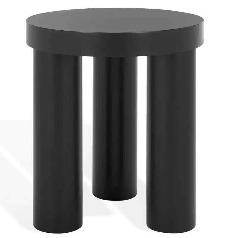 Table d'appoint en bois à trois pieds Bary Round 3 - SFV7715 - Noir - Safavieh Couture
