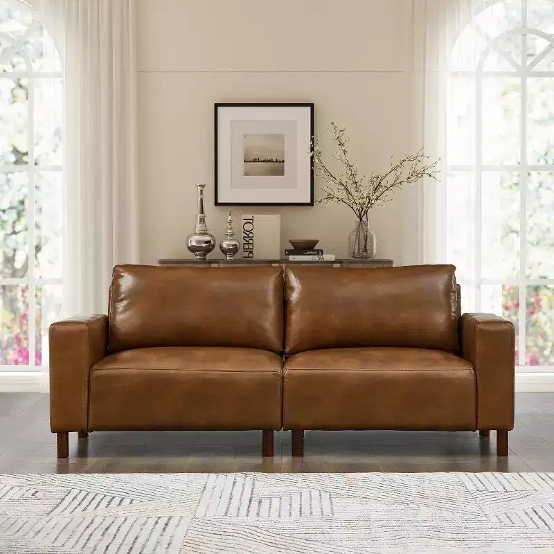 GDFStudio Melvin 78,5 Canapé deux places de style moderne du milieu du siècle en similicuir