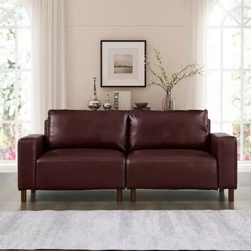 GDFStudio Melvin 78,5 Canapé deux places de style moderne du milieu du siècle en similicuir