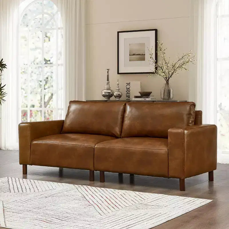 GDFStudio Melvin 78,5 Canapé deux places de style moderne du milieu du siècle en similicuir