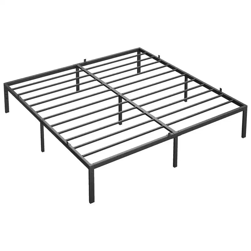 Cadre de lit bas pour chambre à coucher - capacité de poids maximale 363 kg, pas besoin de sommier tapissier, design minimaliste.