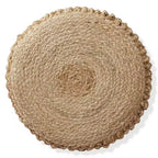 Casafield Pouf Ottoman Tressé en Jonc de Mer, Accent Bohème Décoratif d'Intérieur pour Salon