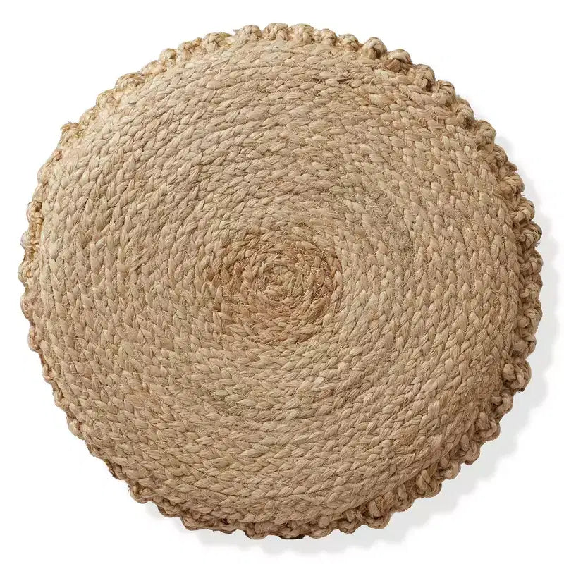 Casafield Pouf Ottoman Tressé en Jonc de Mer, Accent Bohème Décoratif d'Intérieur pour Salon