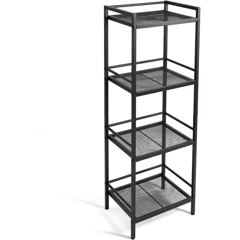 Étagère autoportante en métal à 3/4 niveaux, étagère de rangement multifonctionnelle, organisateur peu encombrant pour salle de bain, salon, chambre, cuisine