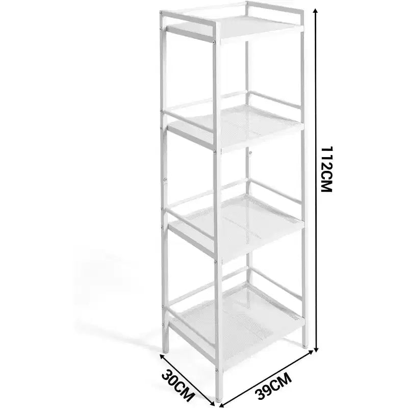 Étagère autoportante en métal à 3/4 niveaux, étagère de rangement multifonctionnelle, organisateur peu encombrant pour salle de bain, salon, chambre, cuisine
