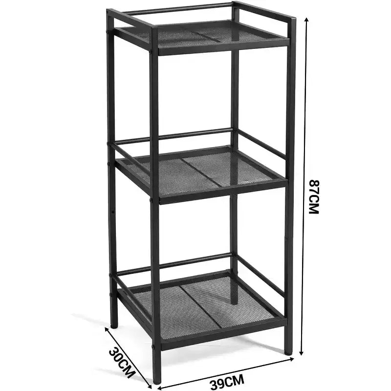 Étagère autoportante en métal à 3/4 niveaux, étagère de rangement multifonctionnelle, organisateur peu encombrant pour salle de bain, salon, chambre, cuisine