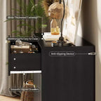 Armoire de chambre à quatre tiroirs - armoire à motifs ondulés, armoire de rangement moderne sur pied, table de chevet fine