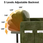 Canapé convertible 2 en 1 Dyonery avec méridienne de rangement, sectionnel en chenille avec ports USB pour salon