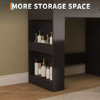 Miroir 10 ampoules | Prises intégrées Grande coiffeuse de 104 cm avec miroir et 3 modes d'éclairage - Table de maquillage avec tabouret et 5 tiroirs pour chambre à coucher