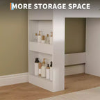 Miroir 10 ampoules | Prises intégrées Grande coiffeuse de 104 cm avec miroir et 3 modes d'éclairage - Table de maquillage avec tabouret et 5 tiroirs pour chambre à coucher