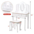 Coiffeuse pour enfants avec miroir éclairé, Table de maquillage pour petites filles