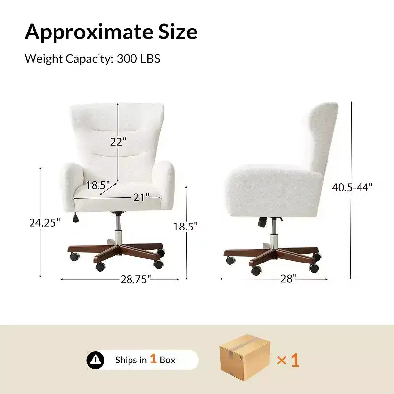 Chaise de bureau Jocelyn avec hauteur réglable et accoudoirs courbés|HULALA HOME