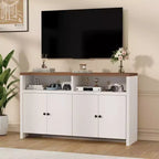 Buffet de ferme 55" – Meuble de bar à café en bois à 4 portes avec étagères réglables pour le rangement de la cuisine, de la salle à manger et du salon