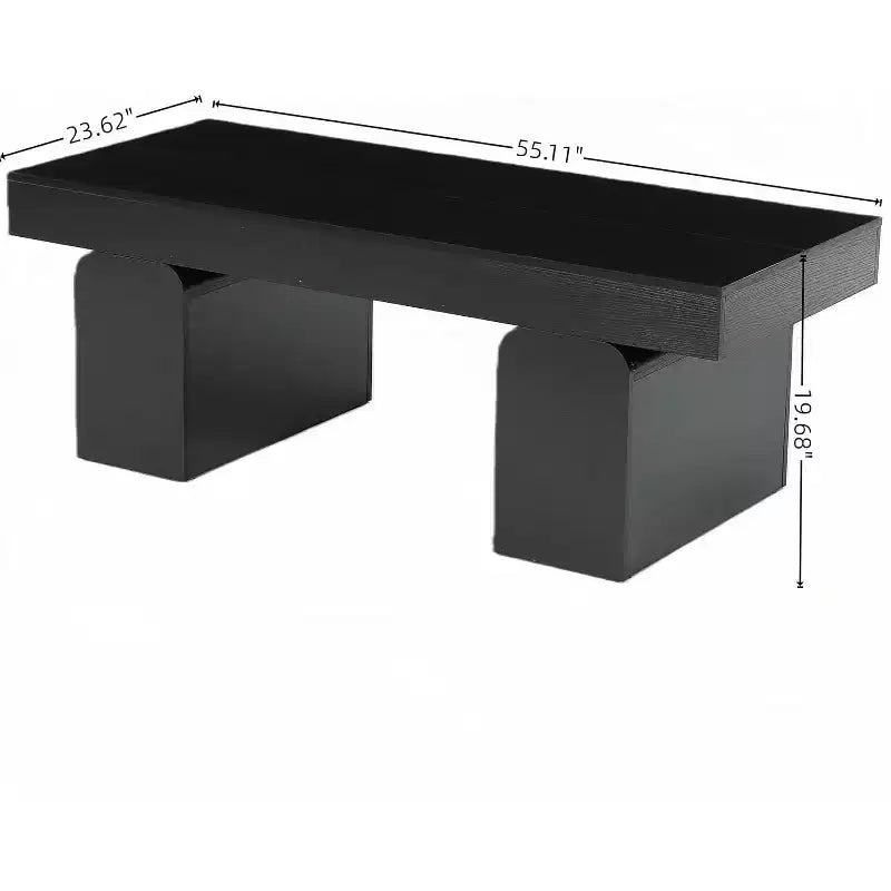 Table basse rectangulaire Lantine, table d'appoint centrale en bois de 55 po avec pieds et plateau épaissis, mobilier de salon moderne, bas pour cocktail ou thé