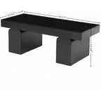 Table basse rectangulaire Lantine, table d'appoint centrale en bois de 55 po avec pieds et plateau épaissis, mobilier de salon moderne, bas pour cocktail ou thé