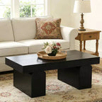 Table basse rectangulaire Lantine, table d'appoint centrale en bois de 55 po avec pieds et plateau épaissis, mobilier de salon moderne, bas pour cocktail ou thé