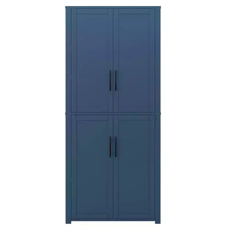 MAYEERTY 67x28x15 pouces Meuble de Rangement sur Pied en Grain de Bois Blanc avec 4 Portes en Bois Massif pour Salon