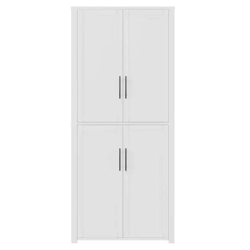 MAYEERTY 67x28x15 pouces Meuble de Rangement sur Pied en Grain de Bois Blanc avec 4 Portes en Bois Massif pour Salon