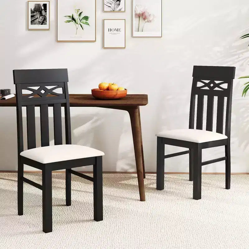 Costway Chaises de salle à manger, lot de 2/4, chaises de salle à manger à dossier haut avec siège rembourré pour cuisine