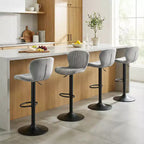 Lot de 2 ou 4 tabourets de bar Costway avec dossiers rembourrés en velours, sièges rembourrés, repose-pieds en métal, noir/gris + noir