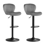 Lot de 2 ou 4 tabourets de bar Costway avec dossiers rembourrés en velours, sièges rembourrés, repose-pieds en métal, noir/gris + noir