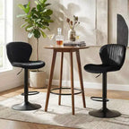 Lot de 2 ou 4 tabourets de bar Costway avec dossiers rembourrés en velours, sièges rembourrés, repose-pieds en métal, noir/gris + noir