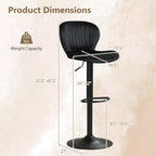 Lot de 2 ou 4 tabourets de bar Costway avec dossiers rembourrés en velours, sièges rembourrés, repose-pieds en métal, noir/gris + noir