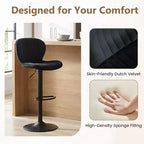 Lot de 2 ou 4 tabourets de bar Costway avec dossiers rembourrés en velours, sièges rembourrés, repose-pieds en métal, noir/gris + noir
