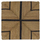 Repose-pieds Liatasha en jonc de mer tressé - CWK2023 - Naturel/Noir - Safavieh Couture