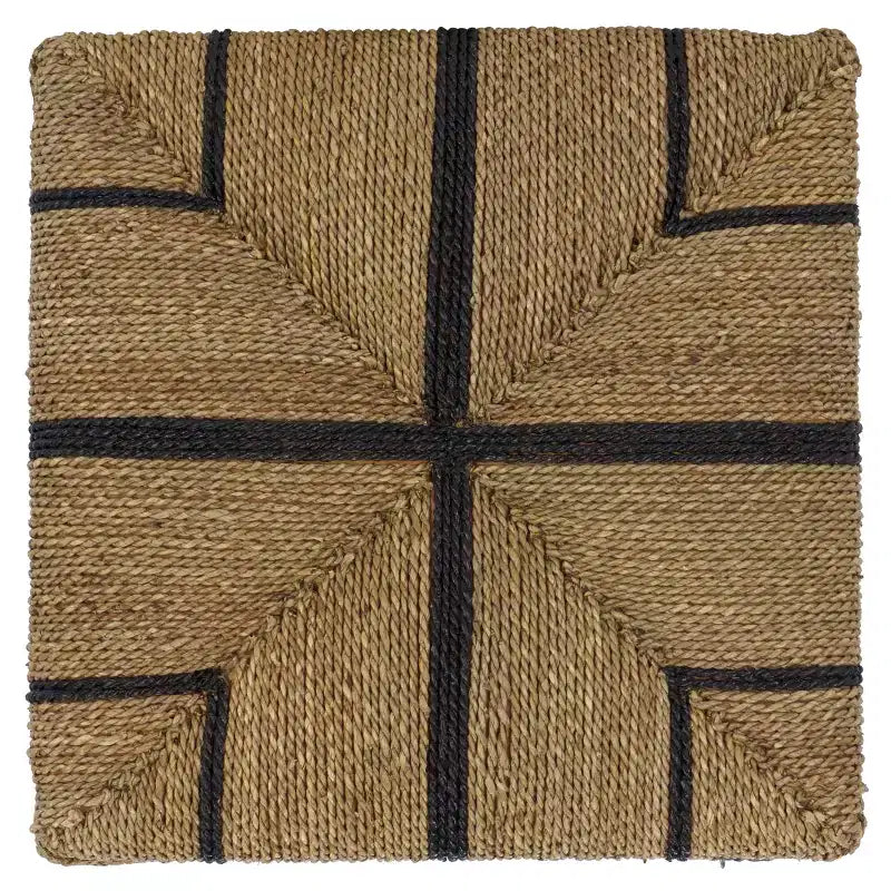 Repose-pieds Liatasha en jonc de mer tressé - CWK2023 - Naturel/Noir - Safavieh Couture