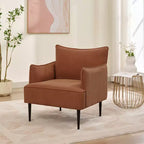 Fauteuil d'appoint Mid-century, Fauteuil de salon Tissu Canapé moderne petit avec deux accoudoirs et pieds en métal pour chambre à coucher, bureau, salle d'étude