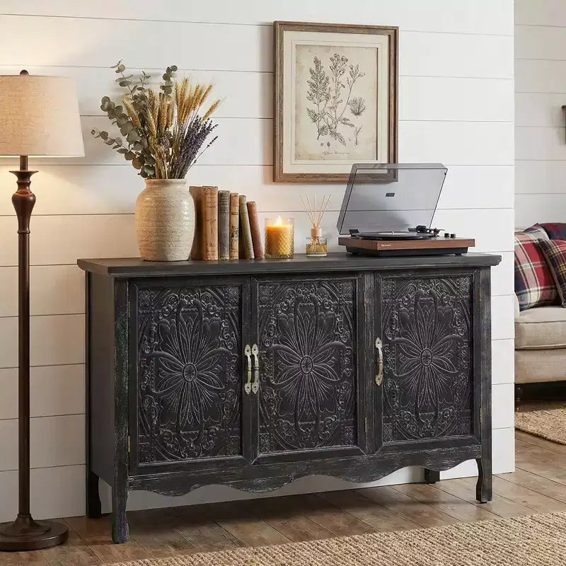 Meuble d'appoint 3 portes avec étagères réglables