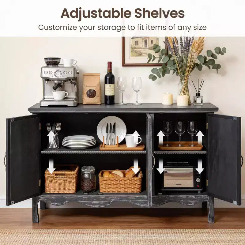 Meuble d'appoint 3 portes avec étagères réglables