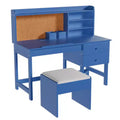 Acekool Kids Study Desk and Chair Set with Hutch Tilting Desktop and Storage for Bedroom Home School