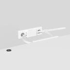 Meuble de rangement décoratif blanc Famapy avec spot LED et sculptures dorées ornementales pour salon et entrée