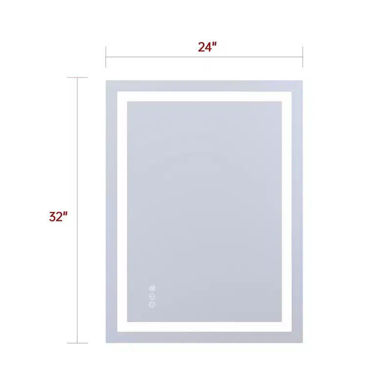 SUMERAIN Miroir de vanité mural 24x32 en verre trempé, miroir de salle de bain moderne anti-buée ETL, LED 3 couleurs