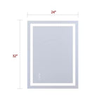 SUMERAIN Miroir de vanité mural 24x32 en verre trempé, miroir de salle de bain moderne anti-buée ETL, LED 3 couleurs