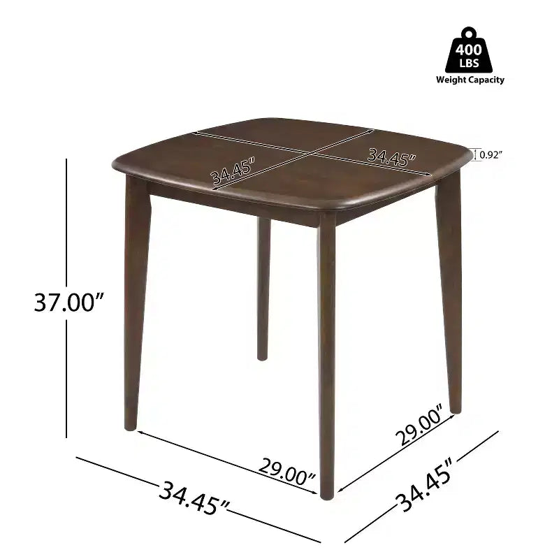 Table de comptoir carrée moderne en bois d'hévéa Lukas par Christopher Knight Home avec bord incurvé