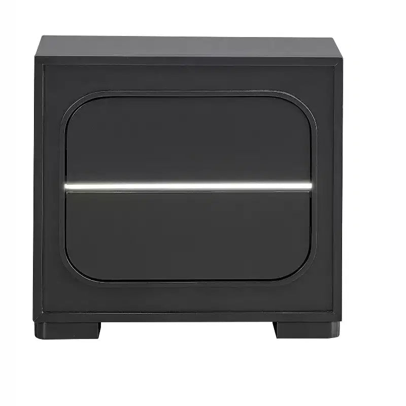 Passion Furniture Wave Wenge 2-Drawer 28 in. W Nightstand