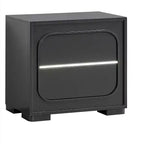 Table de chevet Passion Furniture Wave Wengé 2 tiroirs, 28 po l.