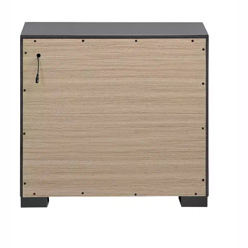 Table de chevet Passion Furniture Wave Wengé 2 tiroirs, 28 po l.
