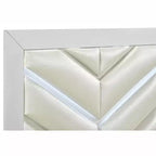 Lit panneau double Passion Furniture Moreland en bois blanc étincelant