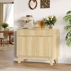 Fluted Storage Buffet Cabinet, Sideboard with Adjustable Shelf and Drawer for Dining, Living Room, Kitchen, Entryway