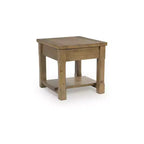 Signature Design by Ashley Vandenmore - Table d'appoint rectangulaire avec tiroir et étagère inférieure, finition marron moyen