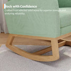 Fauteuil à bascule pour chambre de bébé avec repose-pieds réglable, fauteuil à bascule planant à dossier haut en lin avec pieds en bois pour salon, chambre à coucher et chambre de bébé